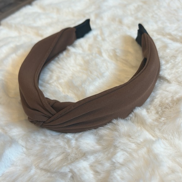 NEW! Knotted Headband Trio in Mustard, Coral, & Brown - Picture 6 of 7